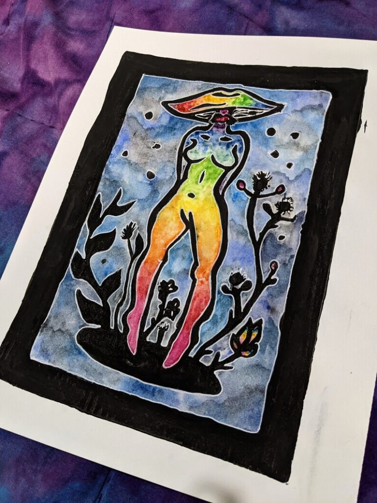 Mushroom Girl Glossy Art Print 8 x 10